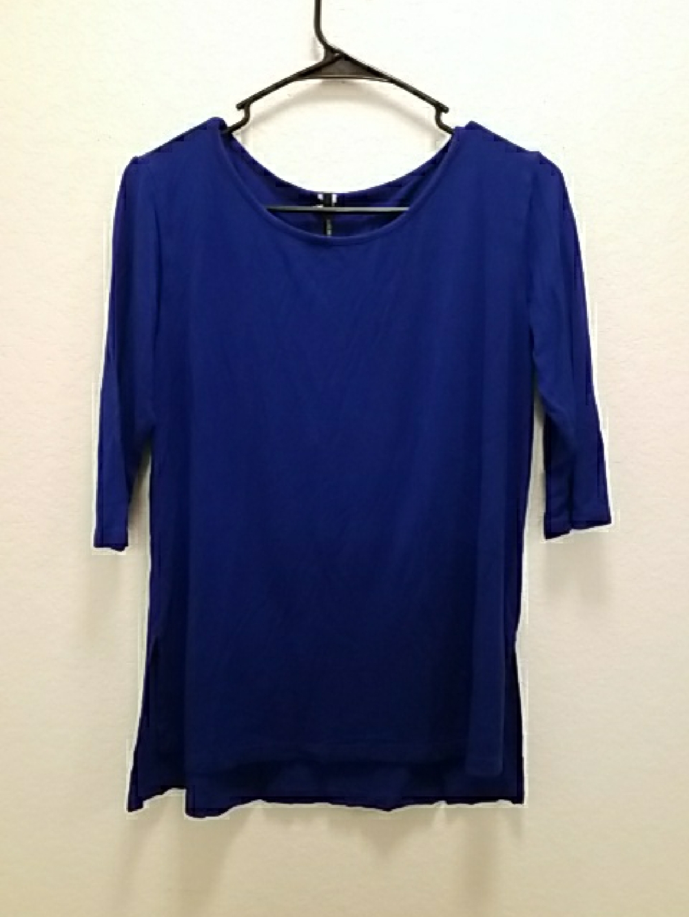 Women's Royal Blue Round Neck 3/4 Sleeve Top